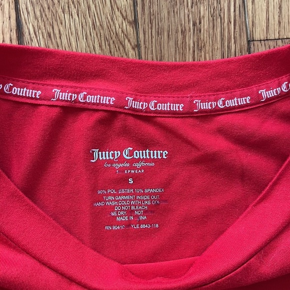 Juicy Couture Rhinestone Bling Tee Red S Y2k Coquette Girly - Picture 3 of 4